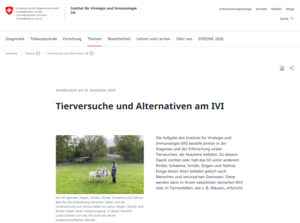 Webseite Institut für Virologie und Immunologie (IVI)