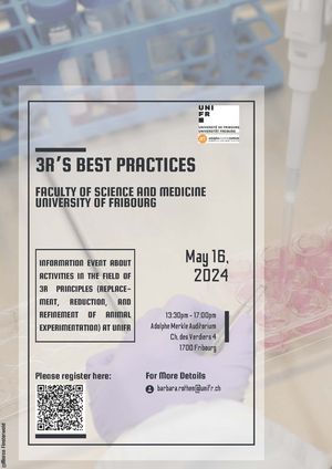 Flyer für Informationsanlass über die Aktivitäten im Bereich der 3R Prinzipien an der UNIFR
