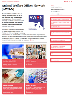 Site web du réseau des délégués à la protection des animaux (AWO-N)